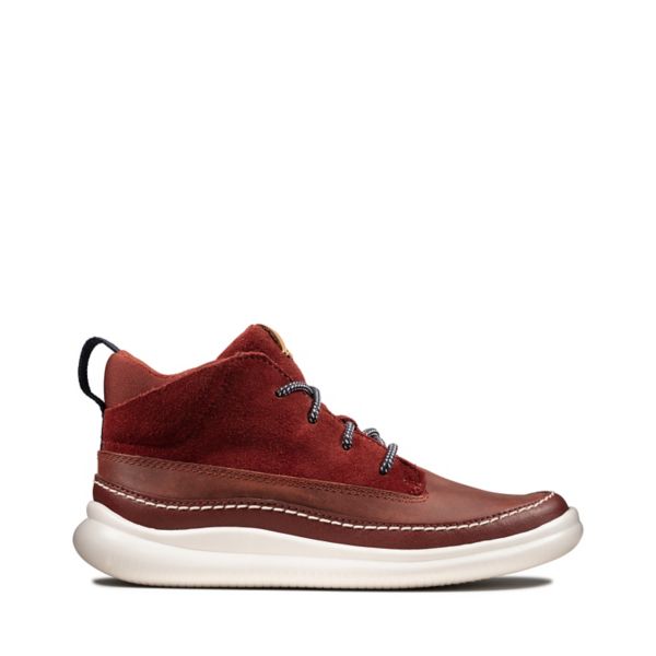 Clarks Boys Cloud Air Kid Casual Shoes Burgundy | CA-948276